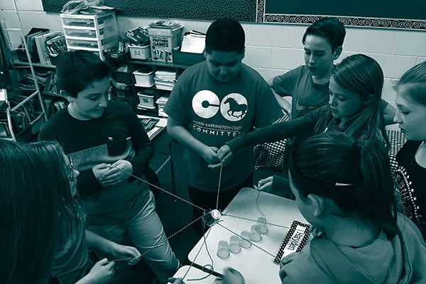 Students working on project