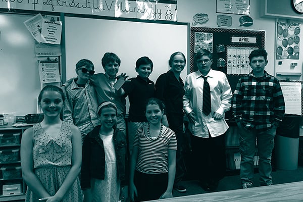 Group of elementary students